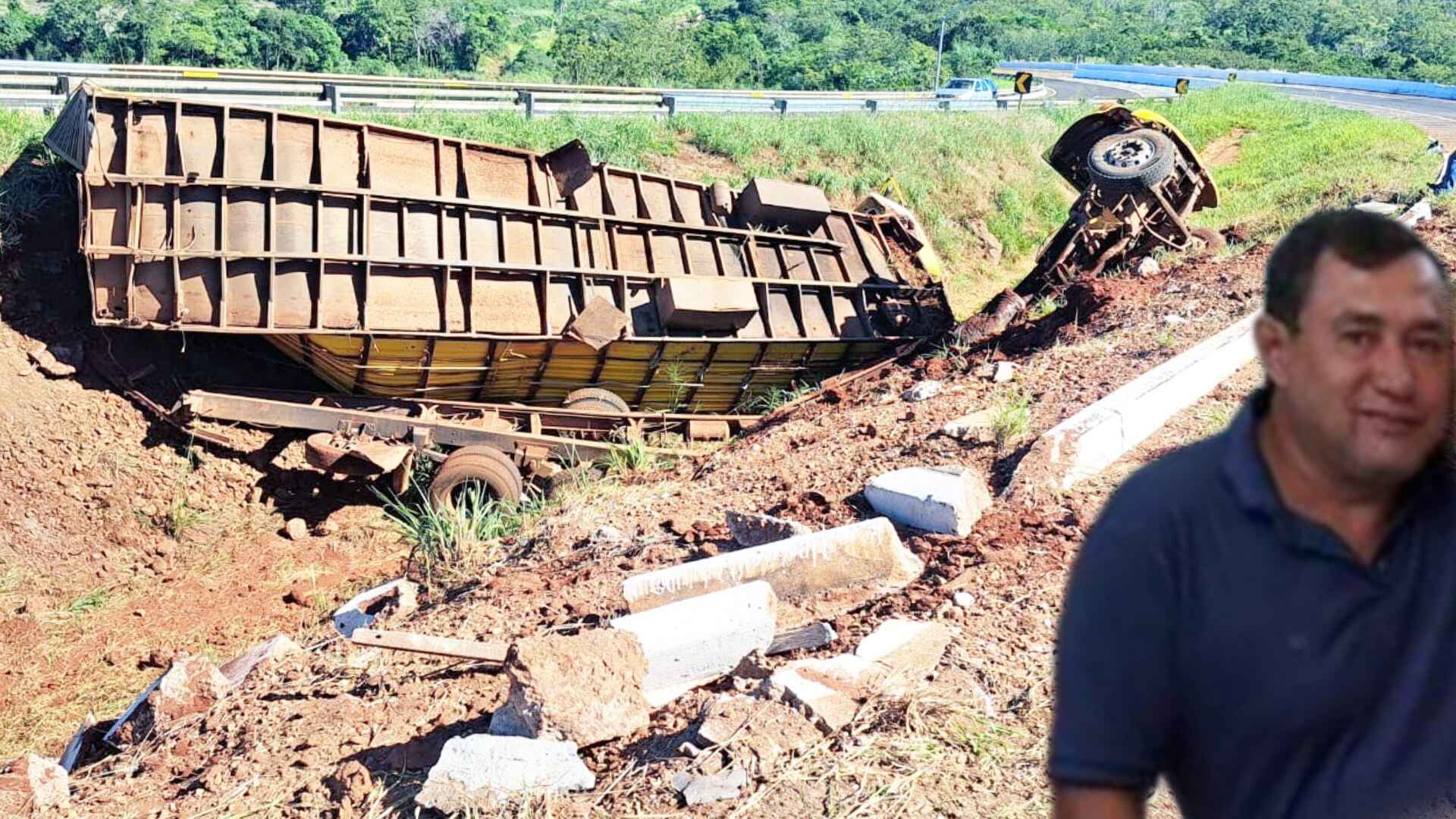 caminhoneiro-perde-o-controle-da-direcao,-tomba-veiculo-e-morre-na-br-060-na-serra-de-maracaju