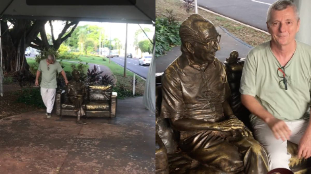 sem-pe-ha-3-anos,-estatua-de-manoel-de-barros-comeca-a-ser-restaurada-em-campo-grande