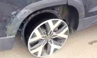 video:-motorista-e-flagrado-dirigindo-carro-sem-os-quatro-pneus-em-rodovia